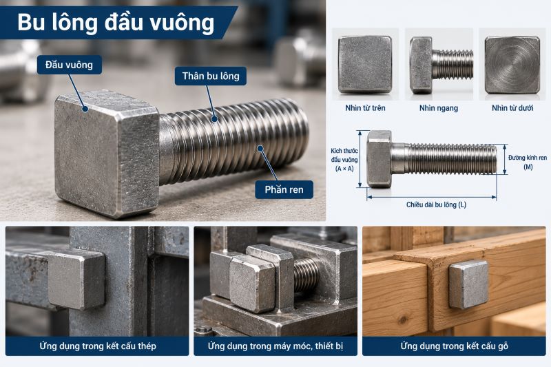 Bu lông đầu vuông