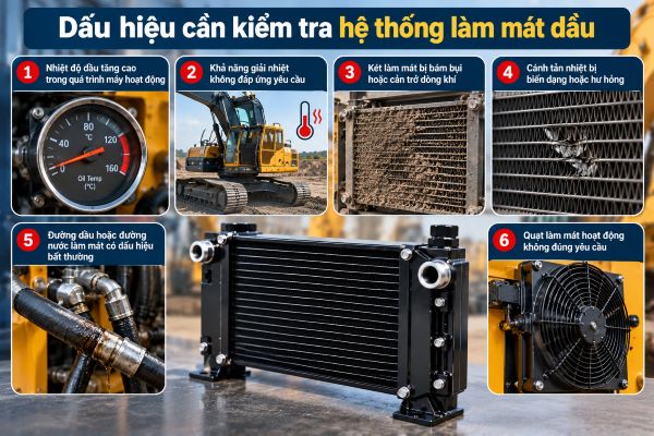 Dấu hiệu cần kiểm tra hệ thống làm mát dầu