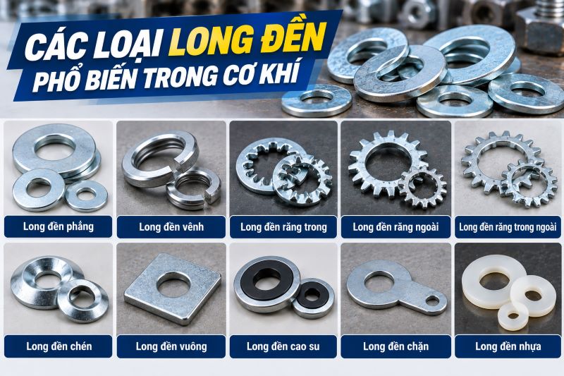 Các loại long đen phổ biến trong cơ khí