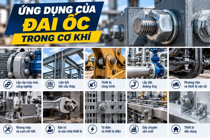 Ứng dụng của đai ốc trong cơ khí